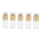 Max 5Pcs Glass spray Bottles Refillable Cosmetic Container Leakproof 30ml Golden - Aladdin Shoppers
