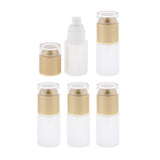 Max 5Pcs Glass spray Bottles Refillable Cosmetic Container Leakproof 30ml Golden