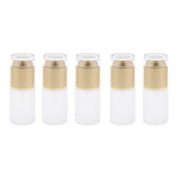 Max 5Pcs Glass spray Bottles Refillable Cosmetic Container Leakproof 30ml Golden - Aladdin Shoppers