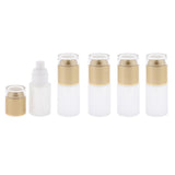 Max 5Pcs Glass spray Bottles Refillable Cosmetic Container Leakproof 30ml Golden - Aladdin Shoppers
