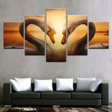 Max 5Pcs Wall Painting Modern Decoration Living Room Canvas Prints Swan - Aladdin Shoppers