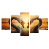 Max 5Pcs Wall Painting Modern Decoration Living Room Canvas Prints Swan - Aladdin Shoppers
