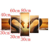 Max 5Pcs Wall Painting Modern Decoration Living Room Canvas Prints Swan - Aladdin Shoppers