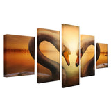 Max 5Pcs Wall Painting Modern Decoration Living Room Canvas Prints Swan - Aladdin Shoppers