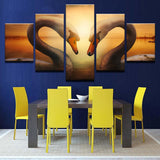 Max 5Pcs Wall Painting Modern Decoration Living Room Canvas Prints Swan - Aladdin Shoppers