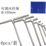 Max 6Pcs 8-150mm Telescopic Adjustable Inner Diameter Hole Measuring Gauge Tool - Aladdin Shoppers