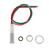 Max 8mm 12V Flat LED Metal Indicator Pilot Dash Light Lamp With Wire Lead White - Aladdin Shoppers