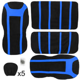 Max 9Pcs Universal Car Seat Covers Breathable Cushion Full Set Black & Blue - Aladdin Shoppers