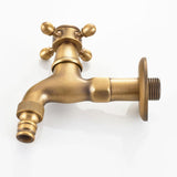 Max Antique Brass Garden Washing Machine Water Tap Faucet Wall Mounted Brass A