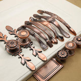 Max Antique Zinc Alloy Double Hole Drawer Cabinet Door Red Bronze Handle Style J - Aladdin Shoppers
