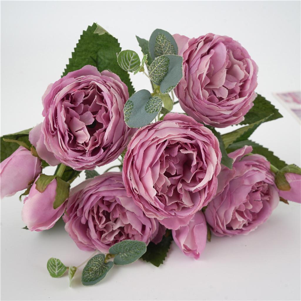 Max Artificial Silk Peony Bridal Bouquets for Wedding Home Decoration New Purple - Aladdin Shoppers