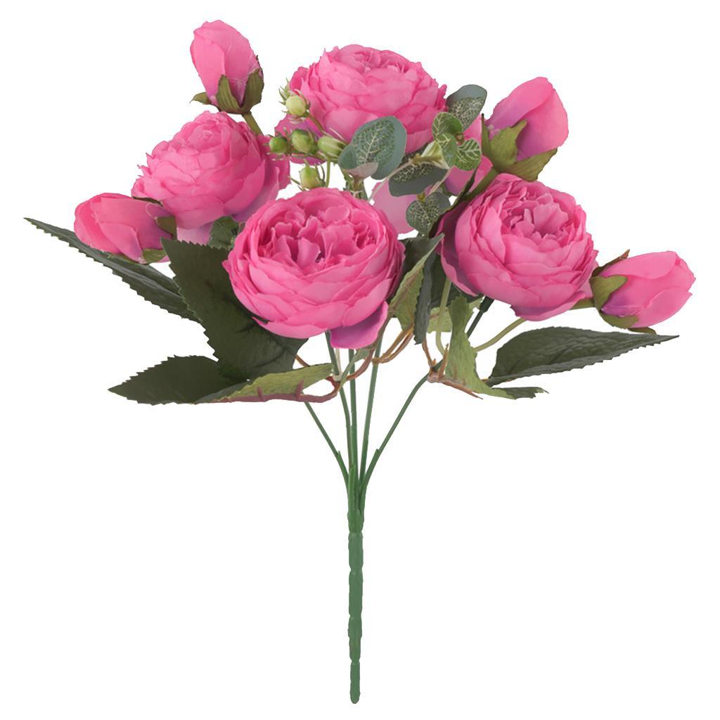 Max Artificial Silk Peony Bridal Bouquets for Wedding Home Decoration Rose Red - Aladdin Shoppers