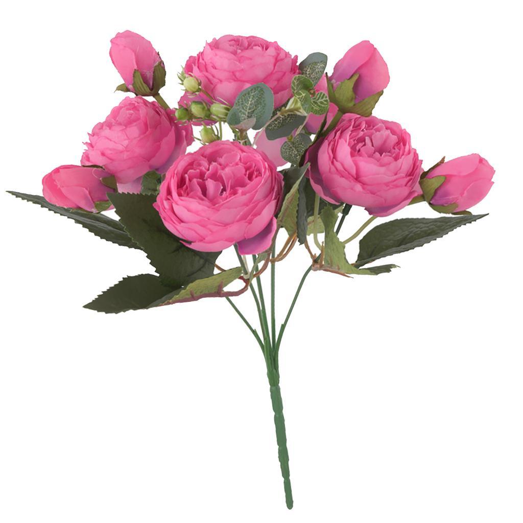 Max Artificial Silk Peony Bridal Bouquets for Wedding Home Decoration Rose Red - Aladdin Shoppers