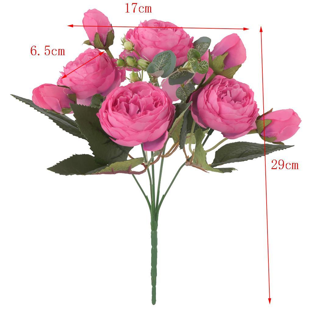Max Artificial Silk Peony Bridal Bouquets for Wedding Home Decoration Rose Red - Aladdin Shoppers
