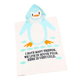 Max Baby Dressing Gown Cute Hooded Bathrobe Towel Boy Girl Animal Blue Penguin - Aladdin Shoppers