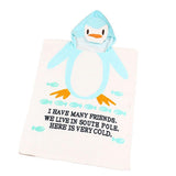 Max Baby Dressing Gown Cute Hooded Bathrobe Towel Boy Girl Animal Blue Penguin - Aladdin Shoppers