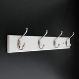 Max Bamboo Clothes Hooks Wall Mounted Coat Rack Organizer Hanger 4 Hooks Coffee - Aladdin Shoppers