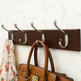 Max Bamboo Clothes Hooks Wall Mounted Coat Rack Organizer Hanger 4 Hooks Coffee - Aladdin Shoppers