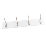 Max Bamboo Clothes Hooks Wall Mounted Coat Rack Organizer Hanger 4 Hooks White - Aladdin Shoppers