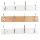 Max Bamboo Clothes Hooks Wall Mounted Coat Rack Organizer Hanger 4 Hooks White - Aladdin Shoppers