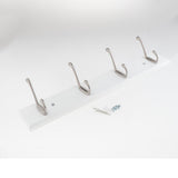 Max Bamboo Clothes Hooks Wall Mounted Coat Rack Organizer Hanger 4 Hooks White - Aladdin Shoppers