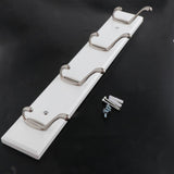 Max Bamboo Clothes Hooks Wall Mounted Coat Rack Organizer Hanger 4 Hooks White - Aladdin Shoppers