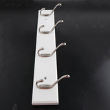 Max Bamboo Clothes Hooks Wall Mounted Coat Rack Organizer Hanger 4 Hooks White - Aladdin Shoppers