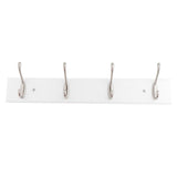 Max Bamboo Clothes Hooks Wall Mounted Coat Rack Organizer Hanger 4 Hooks White - Aladdin Shoppers
