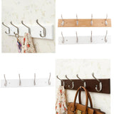 Max Bamboo Clothes Hooks Wall Mounted Coat Rack Organizer Hanger 4 Hooks White - Aladdin Shoppers