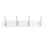 Max Bamboo Clothes Hooks Wall Mounted Coat Rack Organizer Hanger 4 Hooks White - Aladdin Shoppers