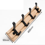 Max Bamboo Coat Hook Rack Rail Wall Mounted for Keys Coat Scarf Handbag 4 Hooks - Aladdin Shoppers