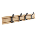 Max Bamboo Coat Hook Rack Rail Wall Mounted for Keys Coat Scarf Handbag 4 Hooks - Aladdin Shoppers