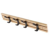 Max Bamboo Coat Hook Rack Rail Wall Mounted for Keys Coat Scarf Handbag 4 Hooks - Aladdin Shoppers