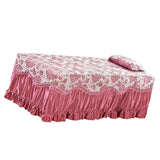 Max Beauty Massage Table Skirt Bed Valance Sheet & Pillow Case Floral-Russet Red - Aladdin Shoppers