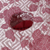 Max Beauty Massage Table Skirt Bed Valance Sheet & Pillow Case Floral-Russet Red - Aladdin Shoppers