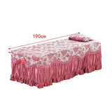 Max Beauty Massage Table Skirt Bed Valance Sheet & Pillow Case Floral-Russet Red - Aladdin Shoppers