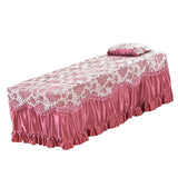 Max Beauty Massage Table Skirt Bed Valance Sheet & Pillow Case Floral-Russet Red - Aladdin Shoppers