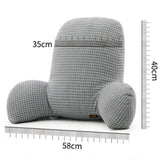 Max Bed Rest Reading Pillow Sofa Cushion for Adults Kids Grid-Gray - Aladdin Shoppers