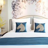 Max Bed Runner Decorative Bed Pad Protector Scarf Light Blue 210x50cm - Aladdin Shoppers