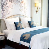 Max Bed Runner Decorative Bed Pad Protector Scarf Light Blue 210x50cm - Aladdin Shoppers