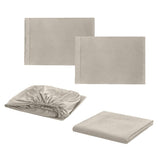 Max Bed Sheets Set-1xFlat Sheet 1xFitted Sheet 2xPillowcase Silver Grey_QUEEN - Aladdin Shoppers