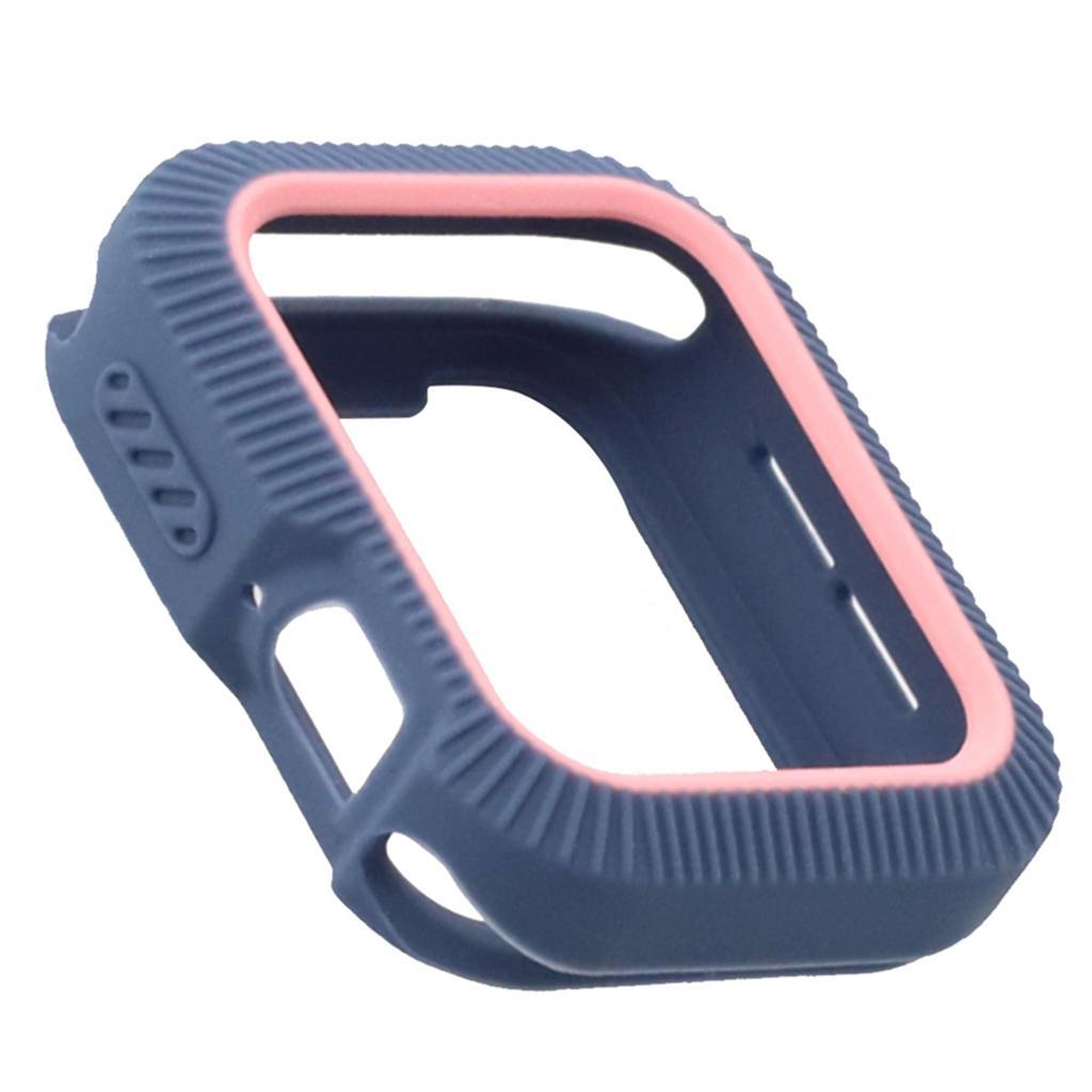 Max Bicolor Soft Silicone Protective Case for Apple Watch 4 40mm Rock Blue+Pink - Aladdin Shoppers