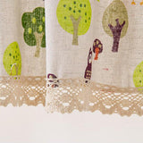 Max Cafe Window Curtain Semi-Sheer Kitchen Curtain Tier Forest Fairy - 74x91cm - Aladdin Shoppers