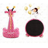 Max Cartoon Animal Kids Seat Sofa Cover Baby Chair Bean Bag Pink Giraffe(Ride) - Aladdin Shoppers