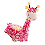 Max Cartoon Animal Kids Seat Sofa Cover Baby Chair Bean Bag Pink Giraffe(Ride) - Aladdin Shoppers