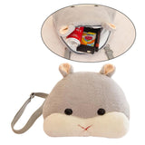 Max Cartoon Hamster Shoulder Bag with Hand Warmer Plush Stuffed Animal Toy Grey - Aladdin Shoppers