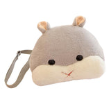 Max Cartoon Hamster Shoulder Bag with Hand Warmer Plush Stuffed Animal Toy Grey - Aladdin Shoppers