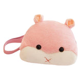 Max Cartoon Hamster Shoulder Bag with Hand Warmer Plush Stuffed Animal Toy Pink - Aladdin Shoppers