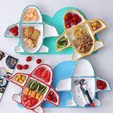 Max Ceramic Kids Dinnerware Divided Plate Children Toddler Utensil Set Green - Aladdin Shoppers
