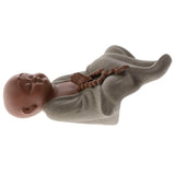 Max Ceramic Small Buddha Statue kung fu Monk Figurine Tea pet Ornament Style2 - Aladdin Shoppers